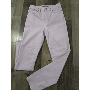 Lands End Womens High Rise Slim Ankle Jean Lavender Purple Size 2 Stretch Denim